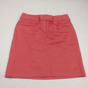 LOFT Womens Pencil Skirt Pink Casual Spring Summer Zip Up Stretch Pockets Size 4
